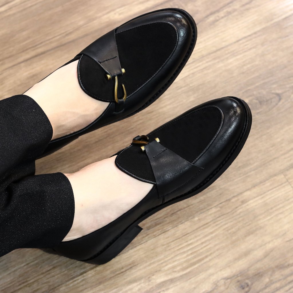 Giày Lười Nam Công Sở Da Bò Nappa Đế Phíp Gỗ Cực Bền-  Bảo Hành 12 Tháng, Mu Mặt Da Lộn Mã X138