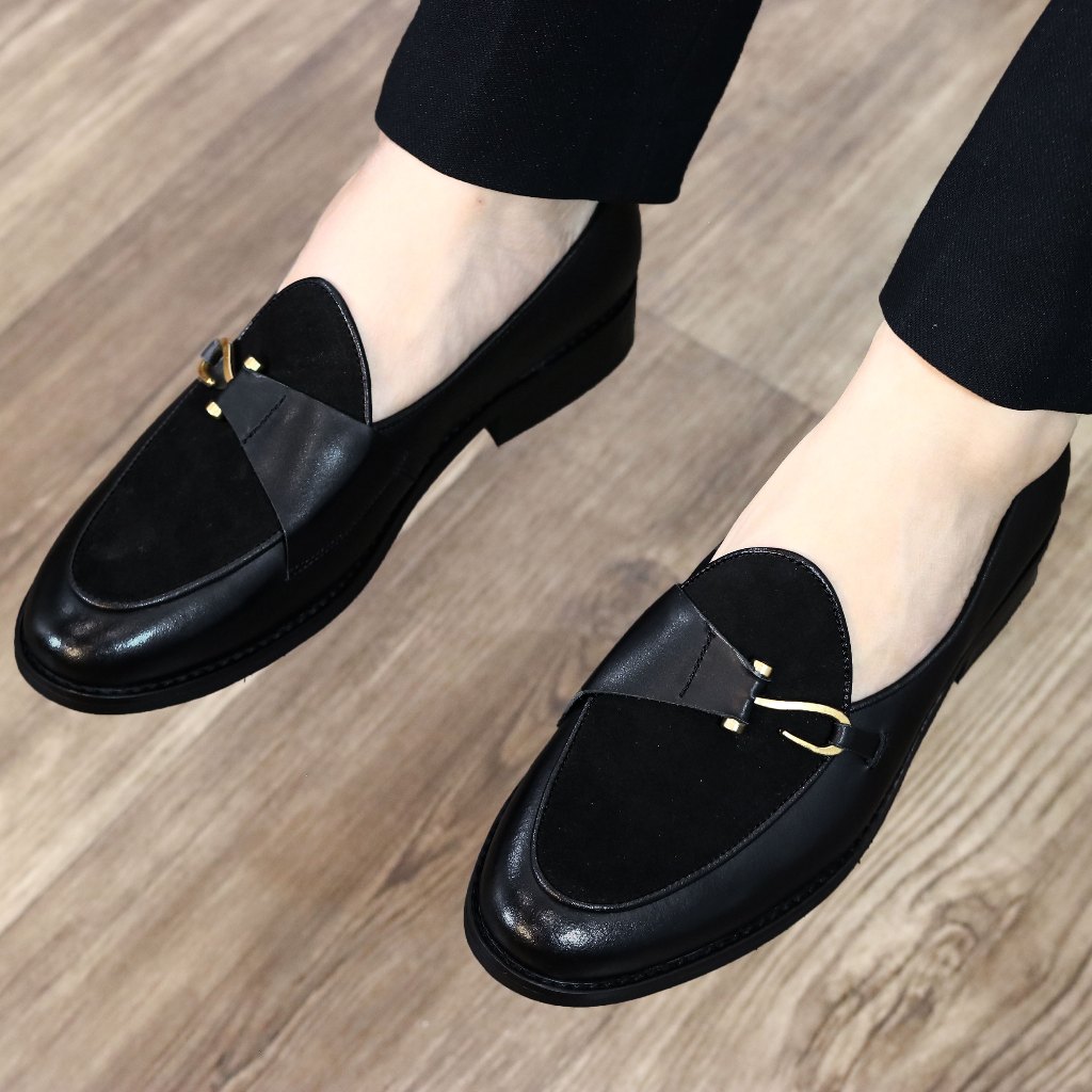 Giày Lười Nam Công Sở Da Bò Nappa Đế Phíp Gỗ Cực Bền-  Bảo Hành 12 Tháng, Mu Mặt Da Lộn Mã X138