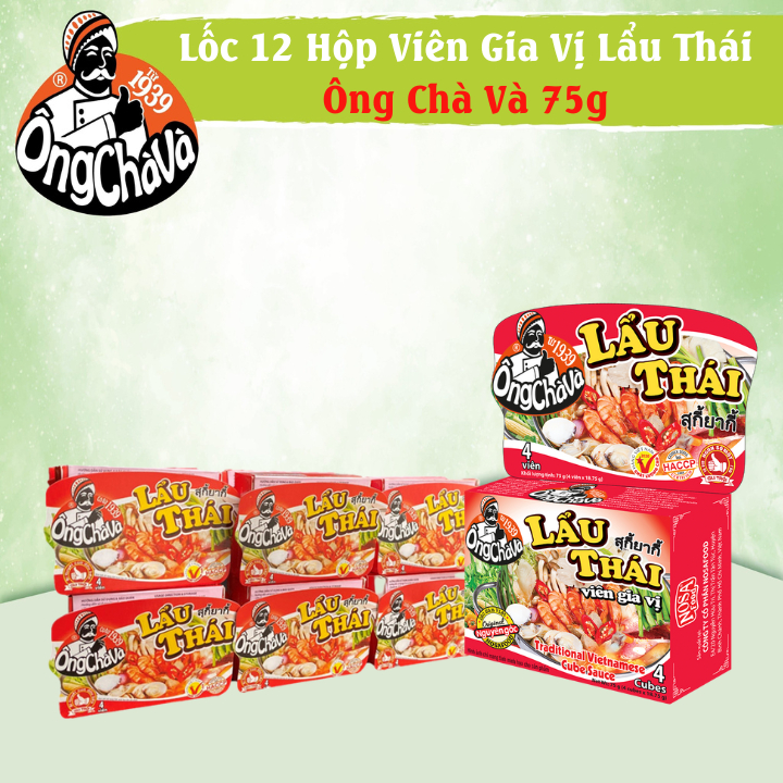 Lốc 12 Hộp Viên Gia Vị Lẩu Thái Ông Chà Và 75gram