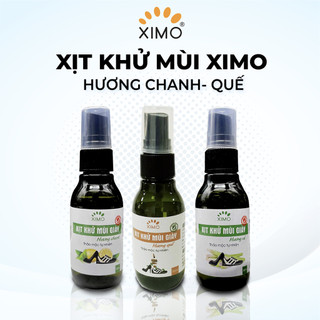 Xịt khử mùi hôi giày Hương Quế, Chanh, Xả Nano Bạc XIMO đánh bay mùi hôi chân, giày, túi 50ml (MXKM02)