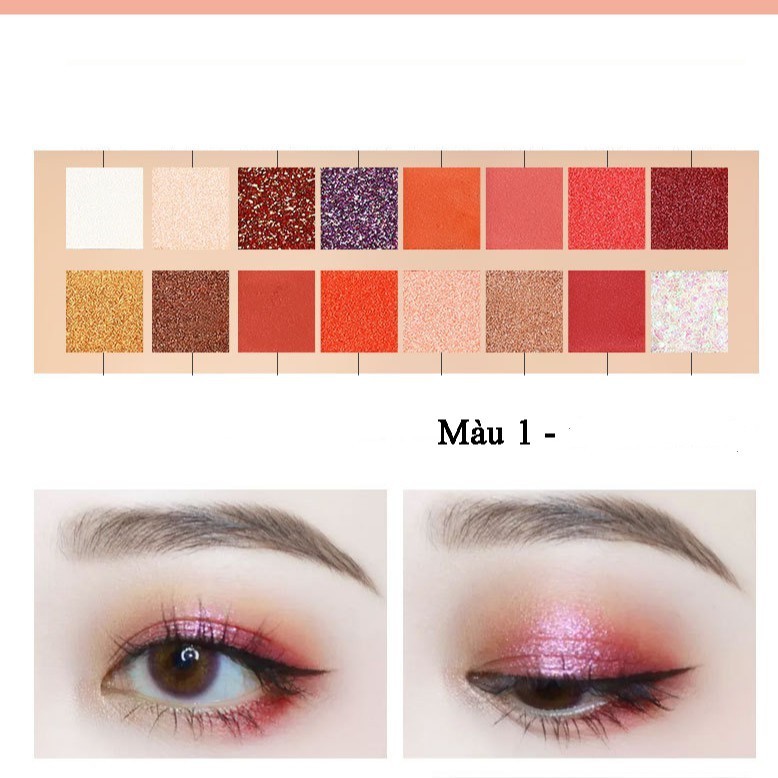 Bảng Phấn Mắt - 16 Màu lấp lánh lung linh chống hút nước senko.shop08