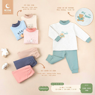 [MOON] bộ quần áo nỉ dài tay thu đông cho bé 6-15kg hãng Moon@ mẫu mới chính hãng