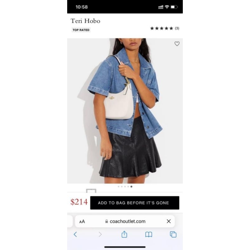 TÚI COACH TERI HOBO