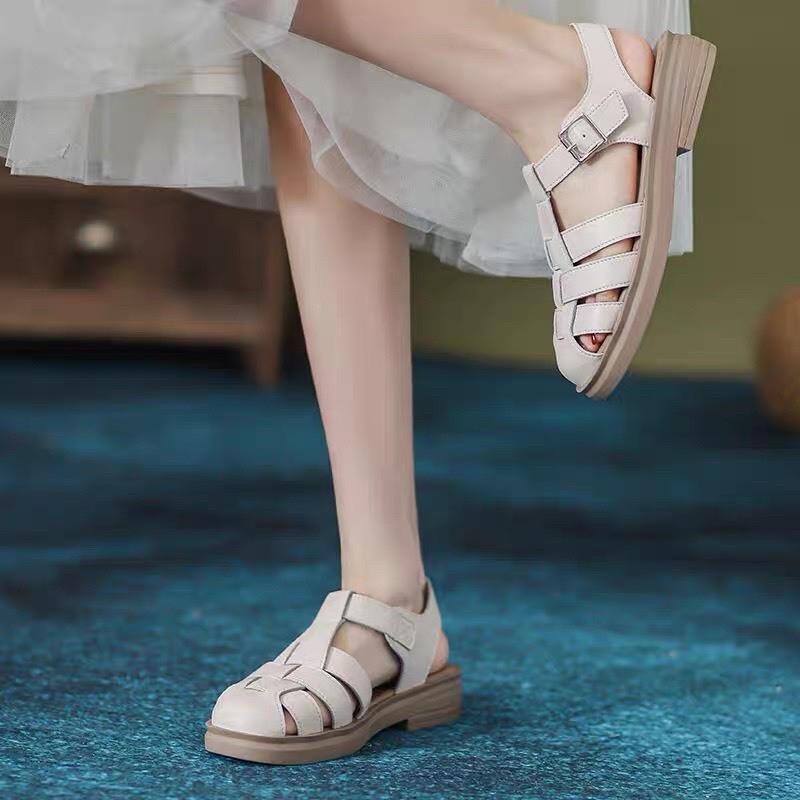 Giày Sandal Rọ nữ đan 3 NAN ngang phong cách Nhật cao 2cm