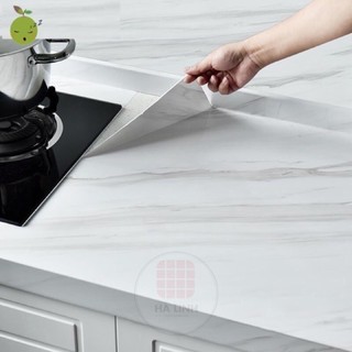  Giấy dán bếp giả vân đá 3D chịu nhiệt chống nước chống dầu mỡ dễ dàng lau chùi khổ 1.2mx0.5m 