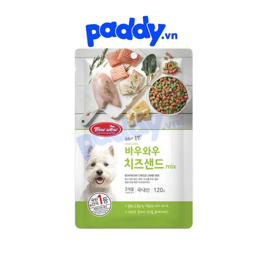 Snack Cho Chó Viên Sandwich Hỗn Hợp BowWow 120g
