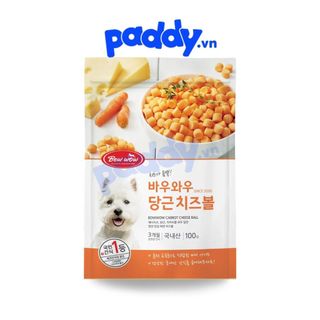 Snack Cho Chó Phô Mai Viên Cà Rốt BowWow Carrot Cheese Ball 100g