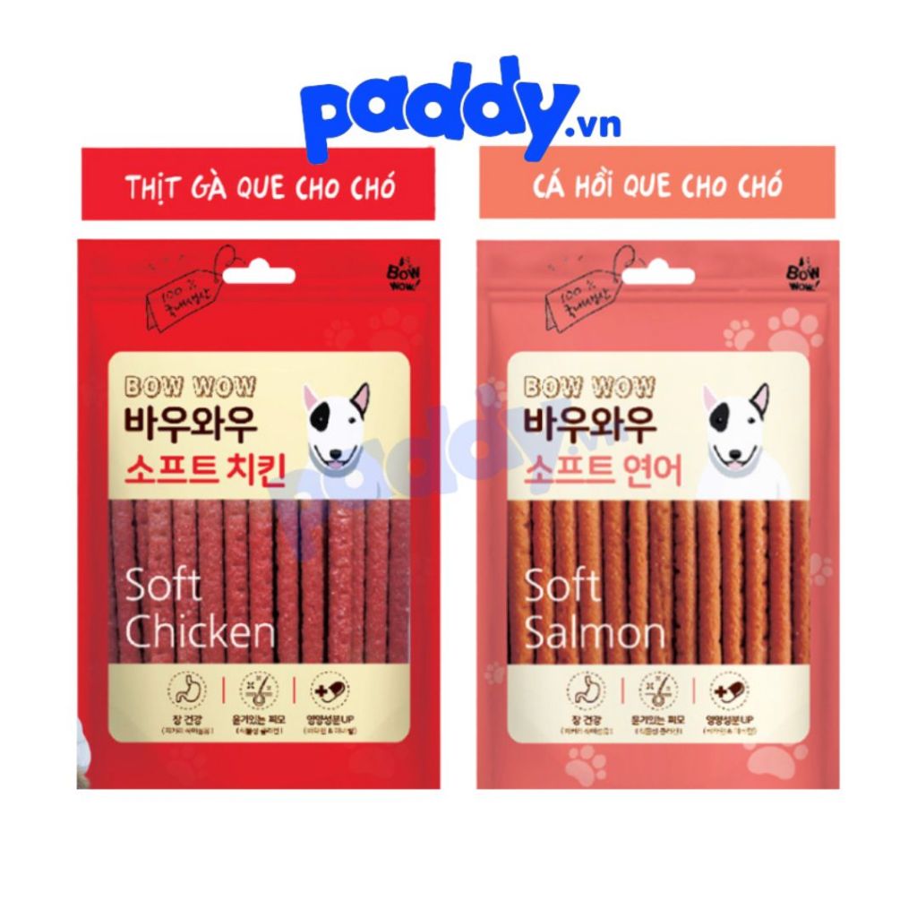 Snack Cho Chó Que Cá Hồi & Gà Bowwow Soft 150g
