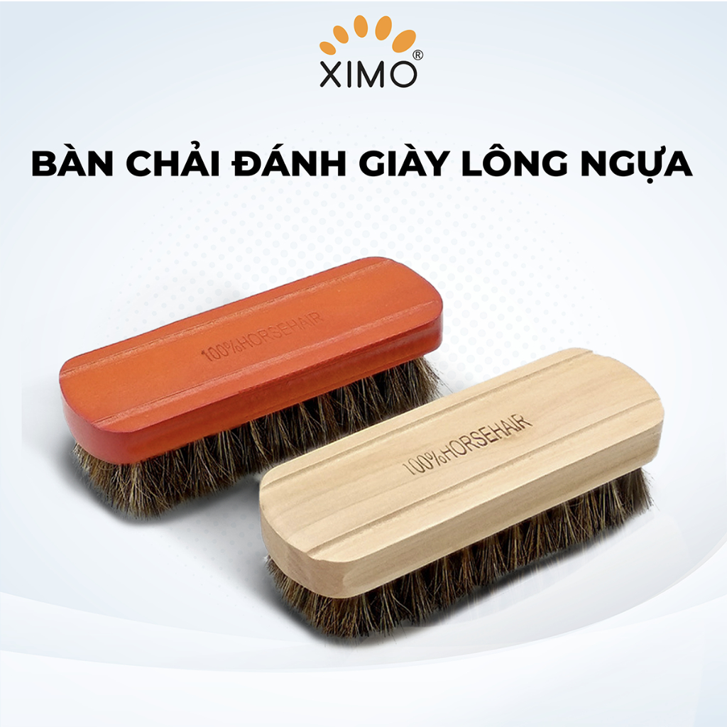 Bàn chải đánh giày làm từ lông ngựa Horsehair cao cấp XIMO cỡ vừa (XBCDG01)