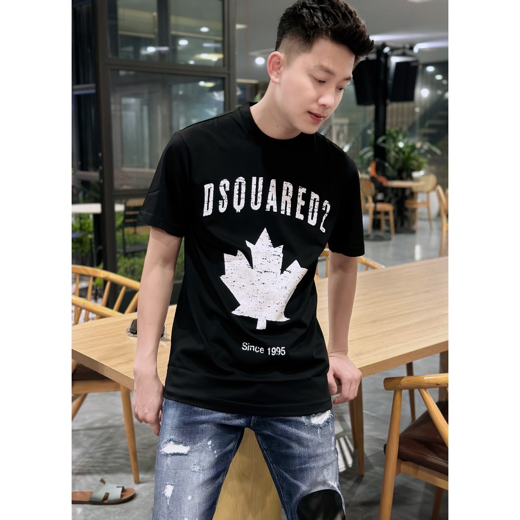 Áo thun Icon DSQ bo cổ dập  cực nét mùa hè