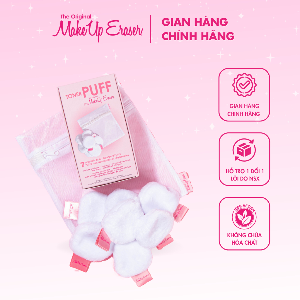 Bộ 7 miếng thấm toner Makeup Eraser Toner Puff