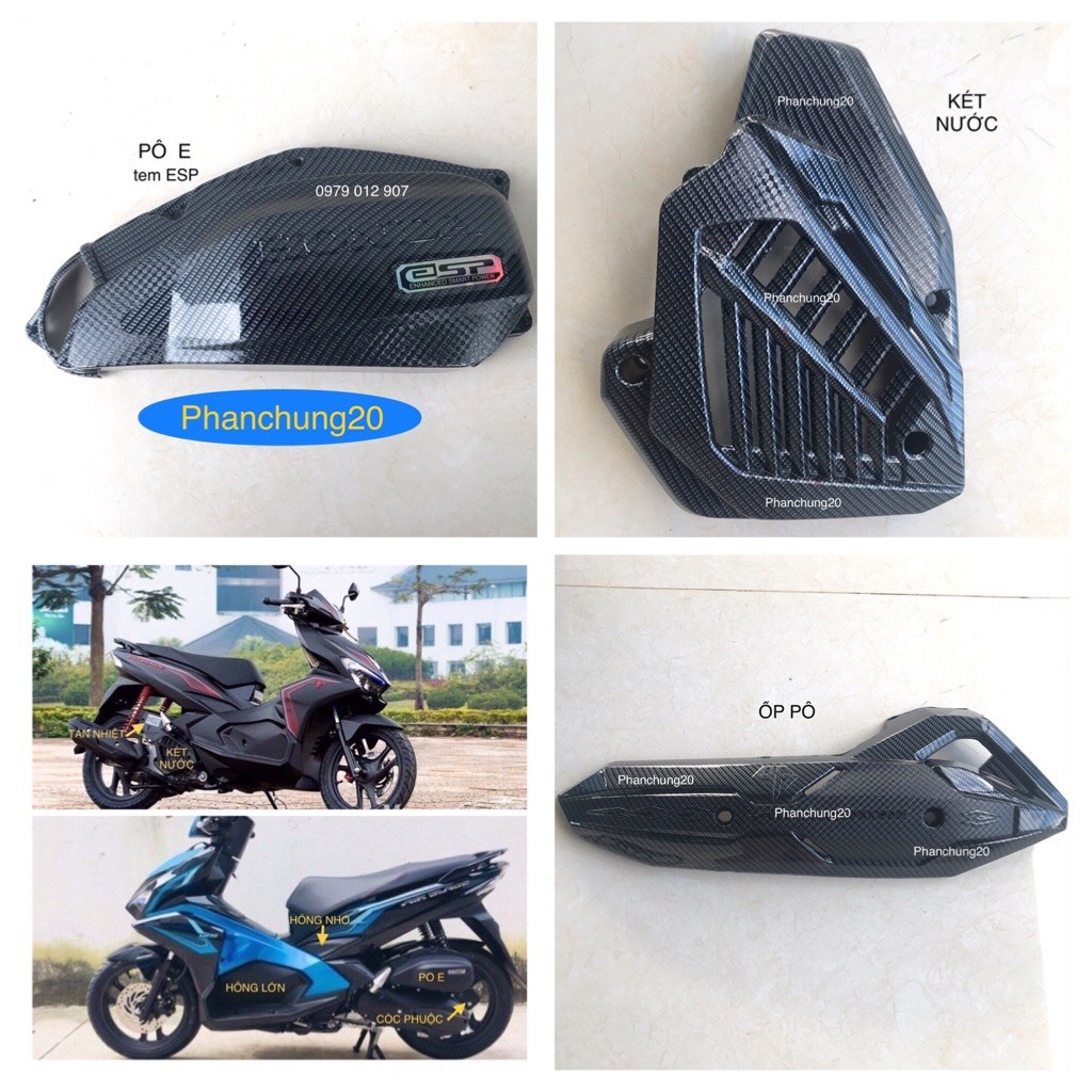 AB 2016 2017 2018 2019 COMBO ỐP PHỤ KIỆN TRANG RÍ DÙNG CHO ĐỜI XE AB CACBON(CHE PÔ, BẦU E, KÉT NƯỚC)