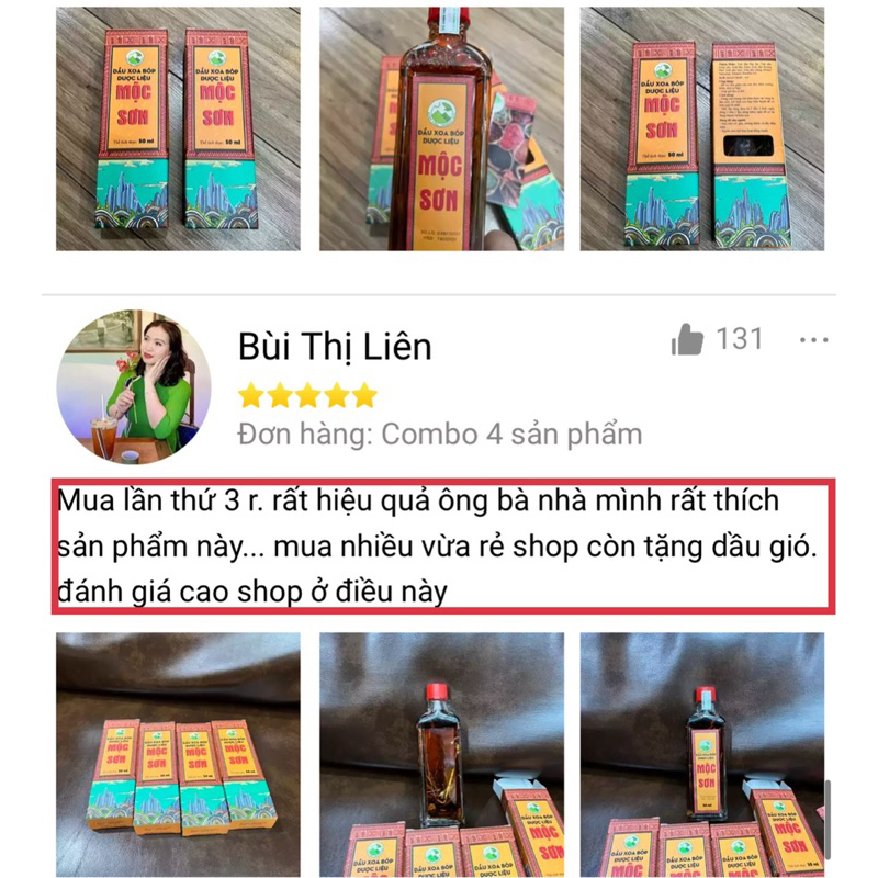 Dầu Xoa Bóp Mộc Sơn Chính hãng