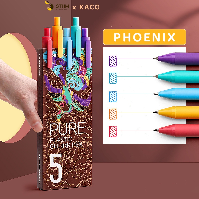 - Bút Kaco nhiều màu - hộp 5 cây 5 màu - Viết tiêu đề, vẽ hình học, đồ thị, trang trí sổ tay
