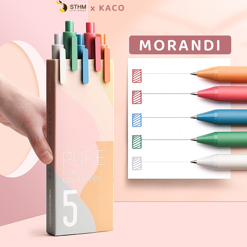 - Bút Kaco nhiều màu - hộp 5 cây 5 màu - Viết tiêu đề, vẽ hình học, đồ thị, trang trí sổ tay