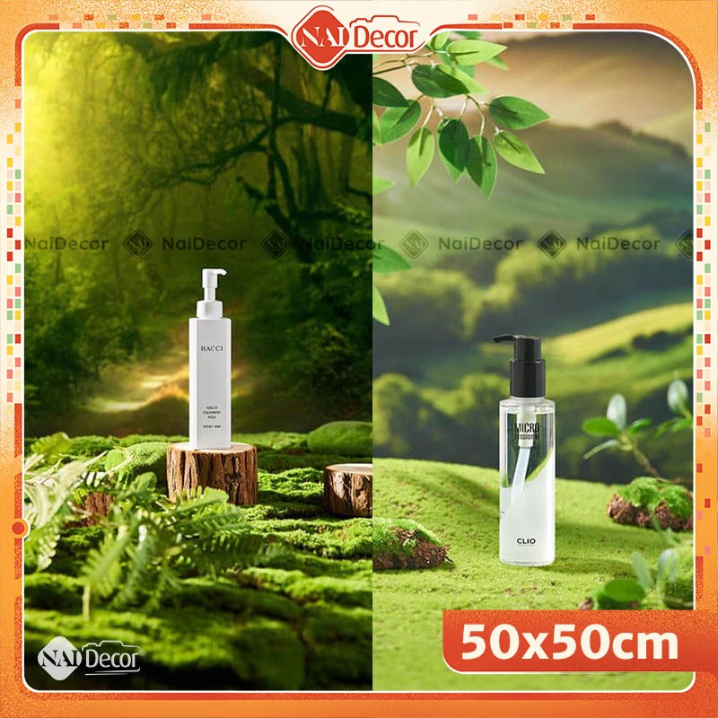 Thảm Rêu, Thảm Cỏ nhân tạo (50x50cm) Nai Decor trang trí tiểu cảnh chậu cây, phụ kiện chụp ảnh