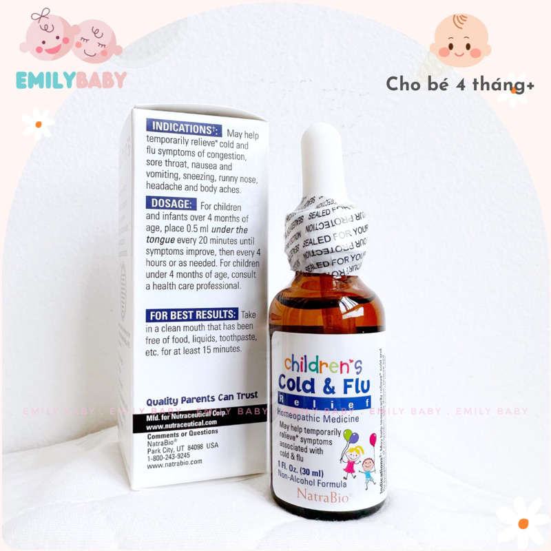 Siro ho Children’s Cold & Flu 30ml Mỹ