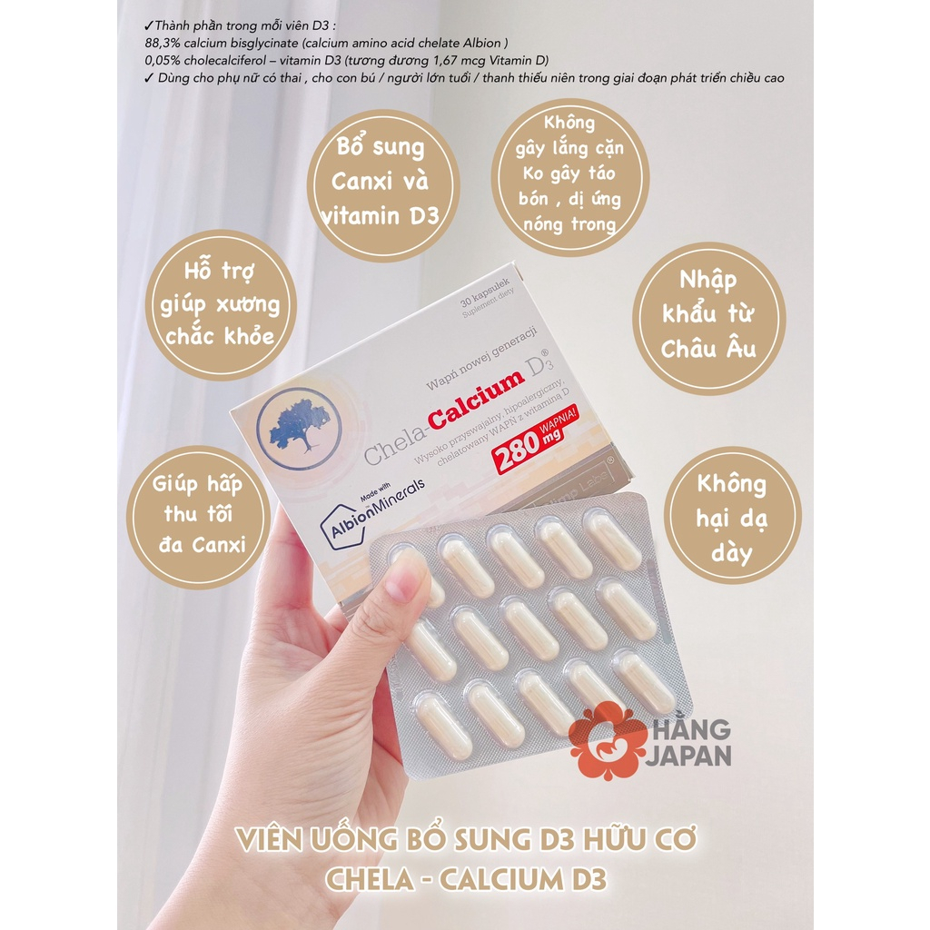 Canxi hữu cơ Chela Calcium D3 cho mẹ bầu 30 viên và sau sinh, Sắt Chela Forte - Hàng x.tay