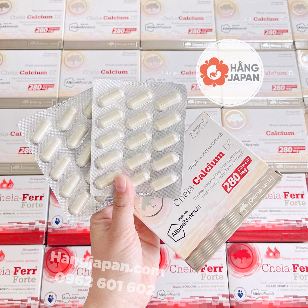 Canxi hữu cơ Chela Calcium D3 cho mẹ bầu 30 viên và sau sinh, Sắt Chela Forte - Hàng x.tay