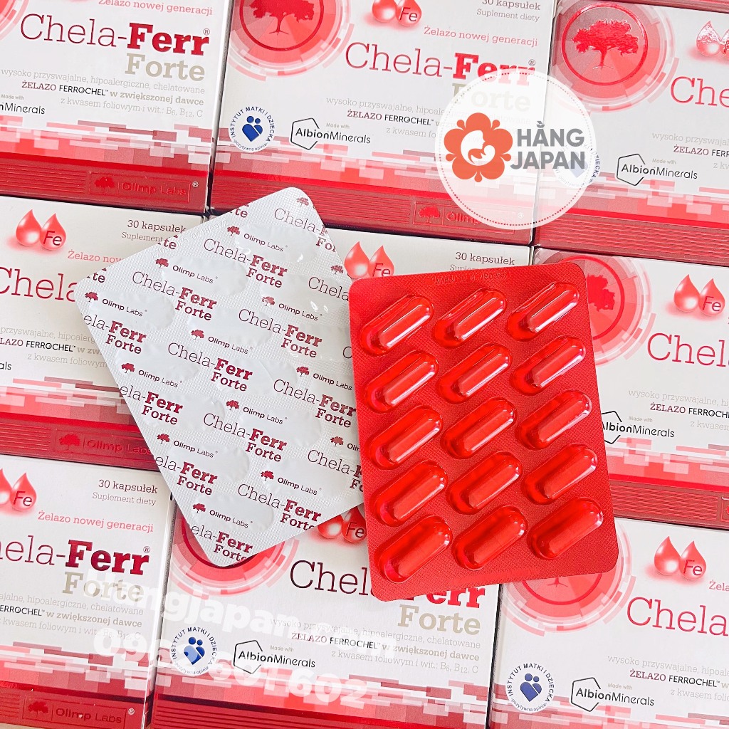 Canxi hữu cơ Chela Calcium D3 cho mẹ bầu 30 viên và sau sinh, Sắt Chela Forte - Hàng x.tay