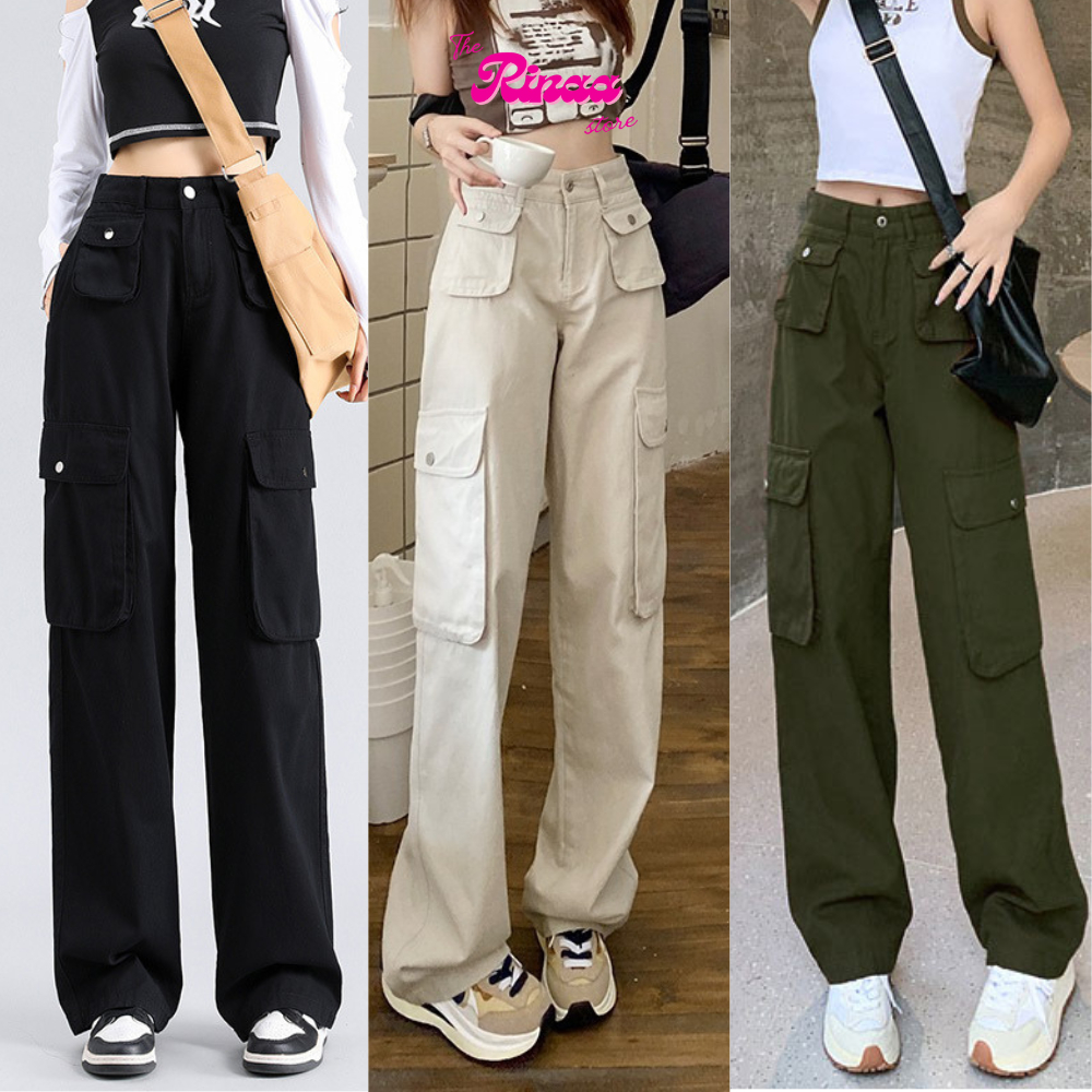 Quần Túi Hộp kaki Ống suông Cạp Cao unisex MIAA chất kaki dày dặn cực tôn dáng, Quần túi hộp nữ lưng cao