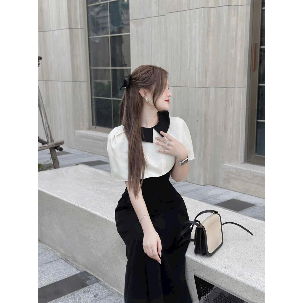 Sét Đầm Dự tiệc Tiểu Thư, váy NHUNG, kèm áo cotton siêu dễ thương