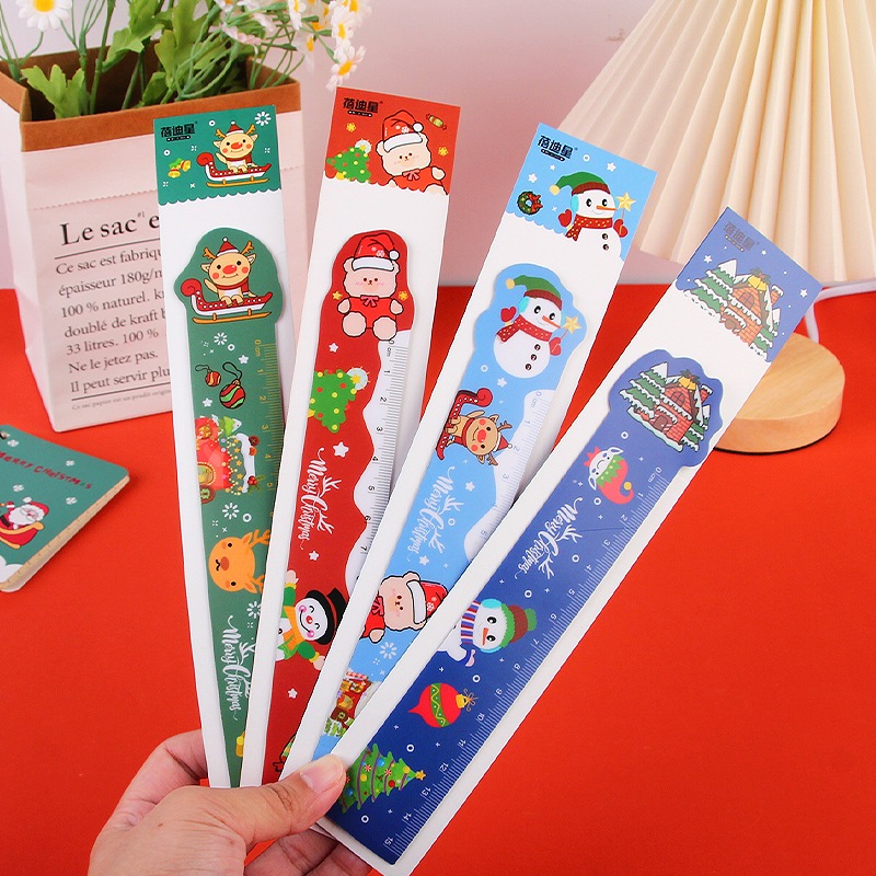 Thước Dẻo Hình Noel, thước kẻ họa tiết Giáng Sinh cho bé 15cm