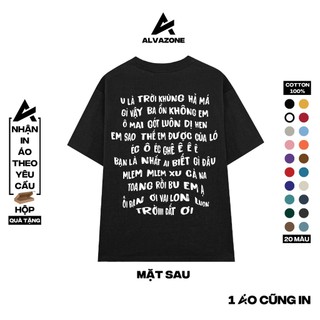 Áo thun oversize tay lỡ alva mẫu u là trời 10 màu trầm cotton 100% alvazone