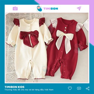    Tặng Kèm Nơ   Quần Áo Trẻ Em Sơ Sinh Bộ Đồ Liền Thân Dài Tay Nhung Tăm Bodysuit Cánh Tiên Cho Bé Gái  BDD41  