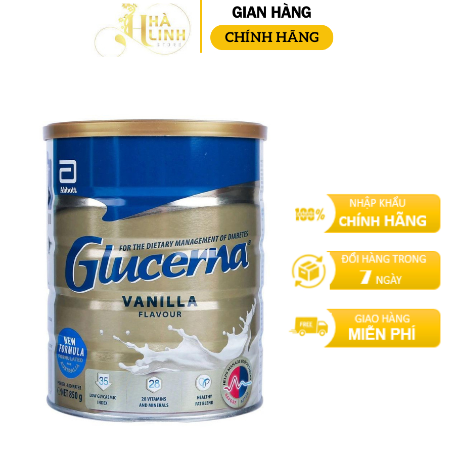 Sữa bột dành cho người tiểu đường Glucerna Vanilla 850g Úc thay thế bữa phụ cho người tiểu đường ensure