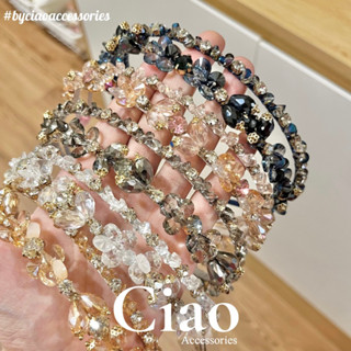 [LUXURY] Băng đô/ Cài tóc loại 1 thiết kế đính đá kết hợp hạt cườm mã 14 tinh tế Ciao accessories