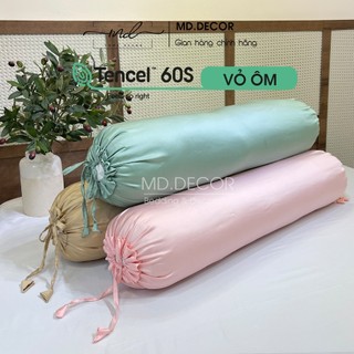 Vỏ gôi ôm Lụa Tencel 60S cao cấp MD.DECOR mềm mát kích thước 35x100cm nhiều màu trơn, nơ thắt 2 đầu