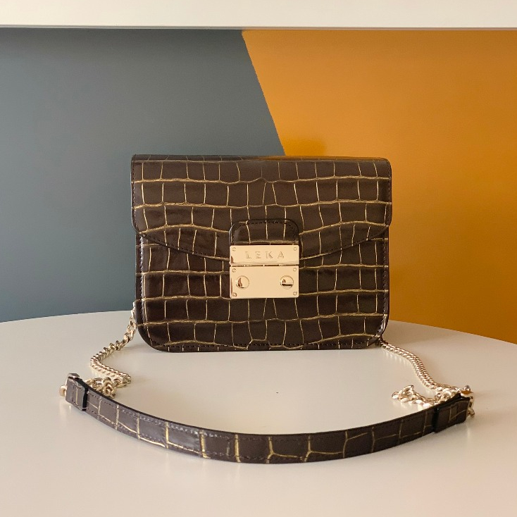 Túi Đeo Chéo Và Túi Đeo Vai LEKA  Zana 19 L1 Ý Dập Vân