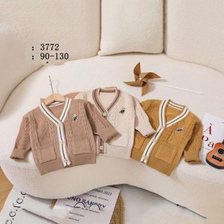 Áo len cardigan cho bé HK KIDS, áo len cổ tròn dài tay Quảng Châu chất len mềm mịn đanh lì sz cho bé 2-7 tuổi (mã 3772)