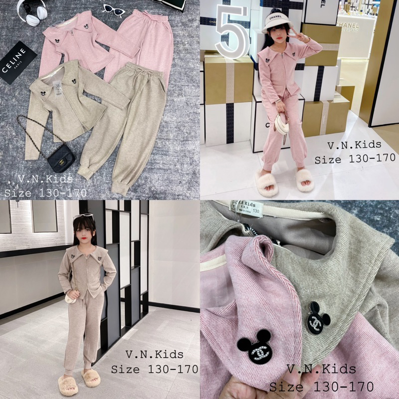 Bộ len lông Thỏ kèm tag mickey xinh sang cho Bé size đại 17kg-42kg