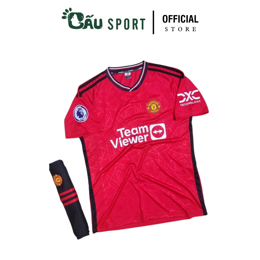 Quần áo bóng đá Gấu Sport vải thun lạnh cao cấp, co dãn 4 chiều ĐT - JP MU 23/24