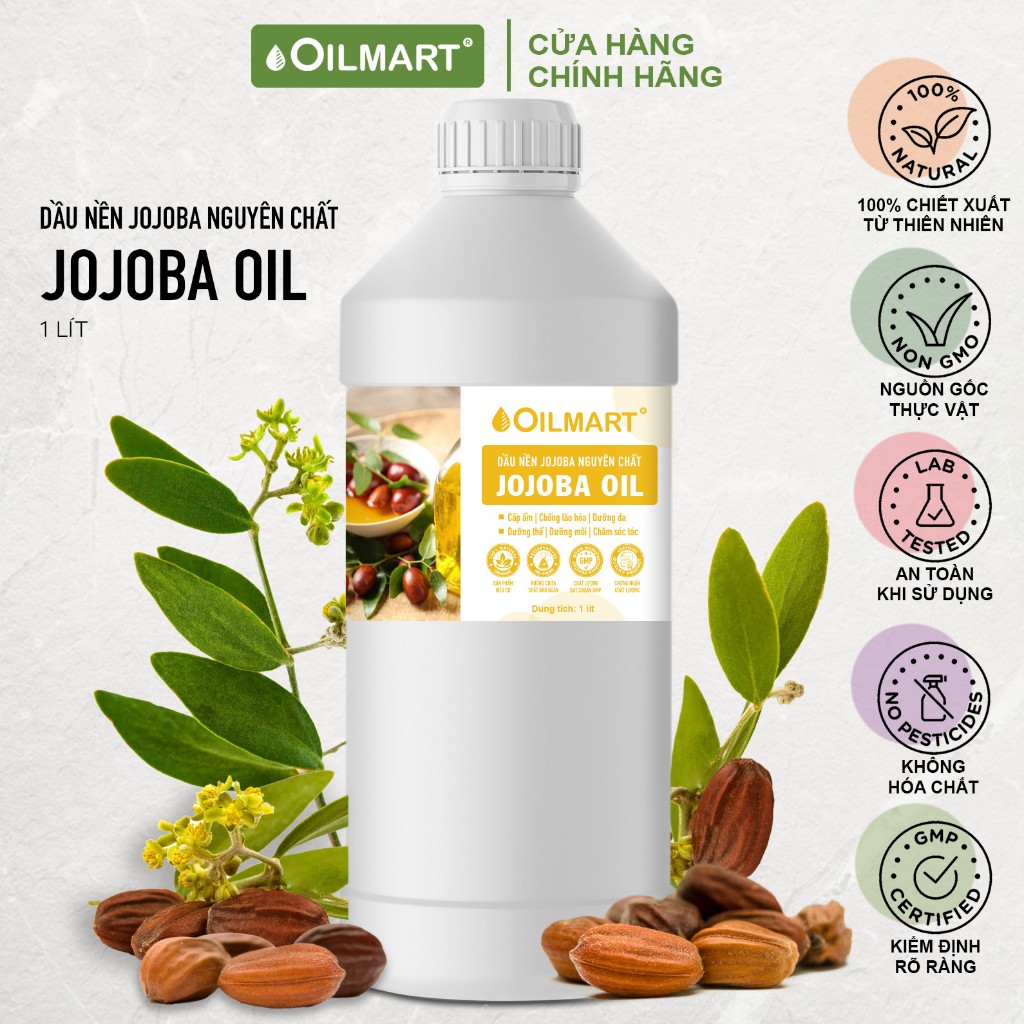 Dầu Chùm Ngây, Thầu Dầu, Argan, Jojoba OILMART Nguyên Chất 500/1000ml