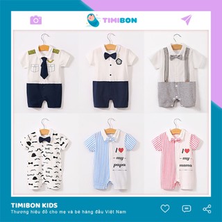Quần Áo Trẻ Em Sơ Sinh Bộ Đồ Liền Thân Đùi Cộc Tay Chất Cotton Bodysuit Cho Bé Trai Công Tử Soái Ca [BDC7]