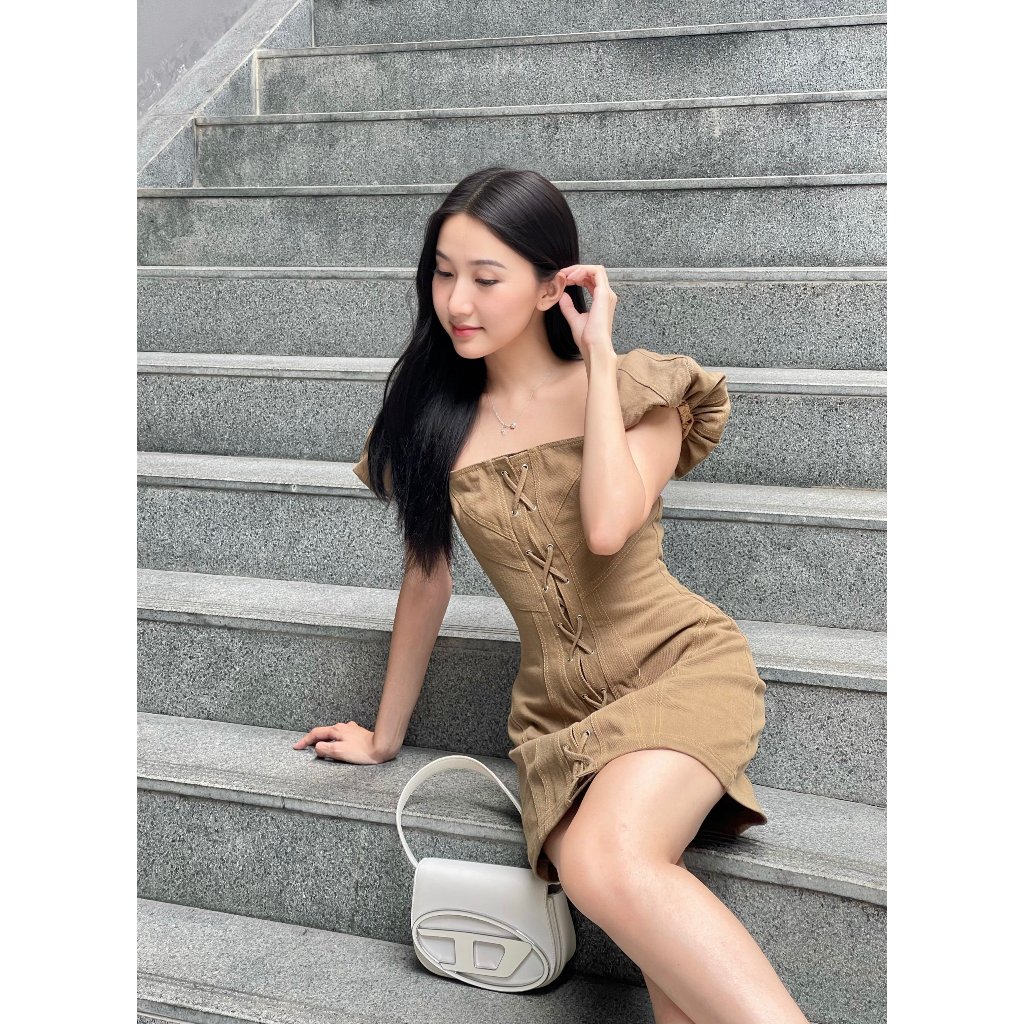 Đầm Chiết Eo Tôn Dáng Sang Chảnh, Đầm Liền Dáng Chữ A Thắt Dây Tay Bồng | MIU DRESS | Secodee