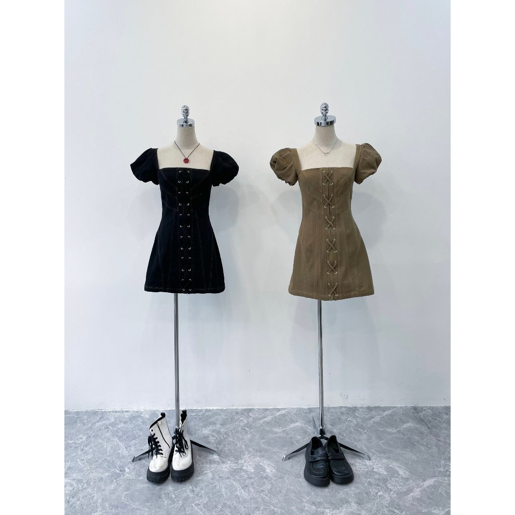 Đầm Chiết Eo Tôn Dáng Sang Chảnh, Đầm Liền Dáng Chữ A Thắt Dây Tay Bồng | MIU DRESS | Secodee