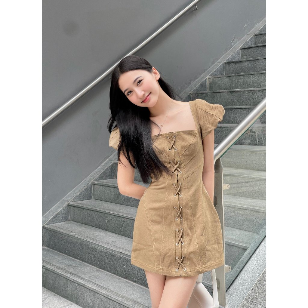 Đầm Chiết Eo Tôn Dáng Sang Chảnh, Đầm Liền Dáng Chữ A Thắt Dây Tay Bồng | MIU DRESS | Secodee