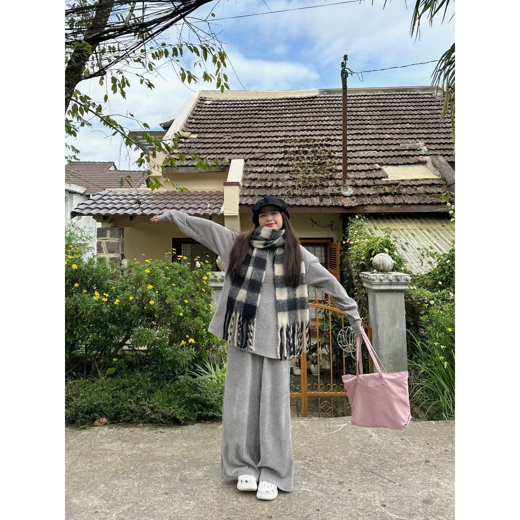 Áo len nam nữ thun gân cao cấp , bộ ngủ cotton thu đông dài tay basic  | KIYA SHIRT | Secodee