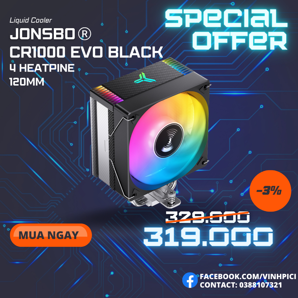 Tản nhiệt khí CPU JONSBO CR1000 EVO BLACK