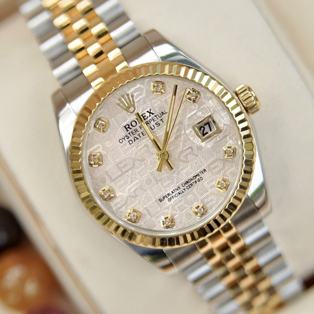 Đồng Hồ Nữ RoLex Japan Watch Dây Kim Loại Thiết Kế Khóa Thông Minh Sang Trọng