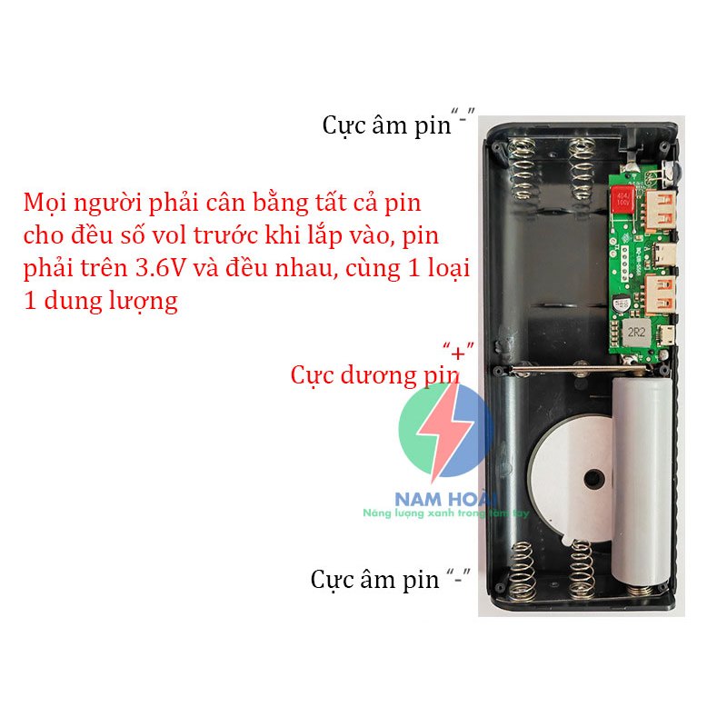 Box Sạc Nhanh 5 Cell Pin 21700 Sạc Không Dây 15W Tháo Lắp Dể Dàng