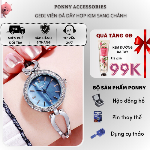Đồng Hồ Nữ GEDI Viền Đá Cao Cấp Giá Rẻ Màu Sắc Thanh Lịch Trẻ Chung Cho Học Sinh Sinh Viên Đi Học
