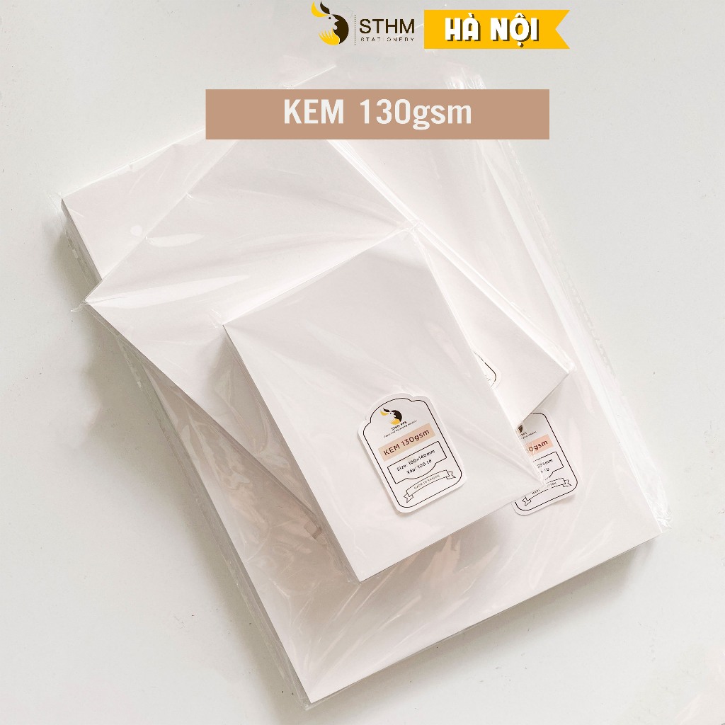- 100 tờ giấy kem 130gsm - A4 A5 A6 - Dùng in ấn, vẽ phác thảo, ghi chú