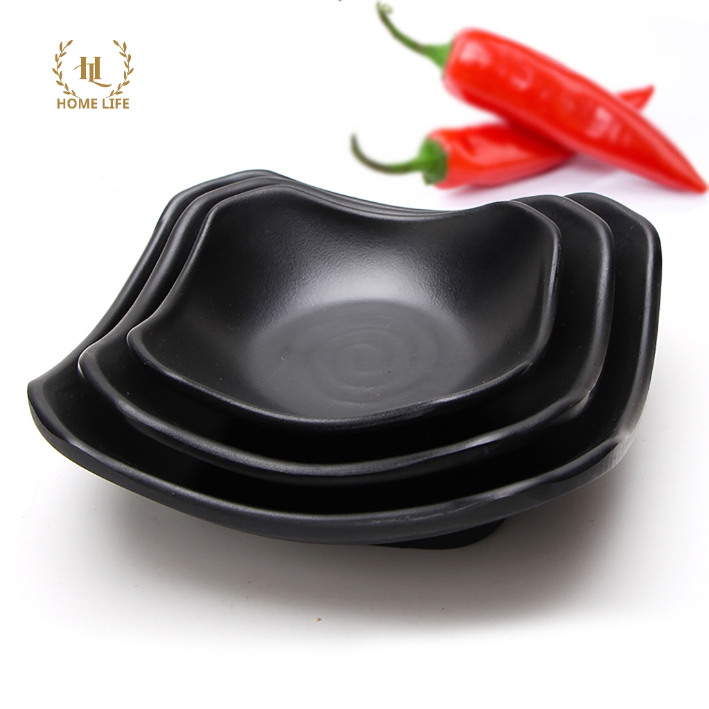 Bát đựng Kim chi _ Đồ Muối | Bát PanChan Hàn Quốc 8037-6 Đen Mờ | PanChan Đôi 140034 | PanChan Đơn Hình Lá