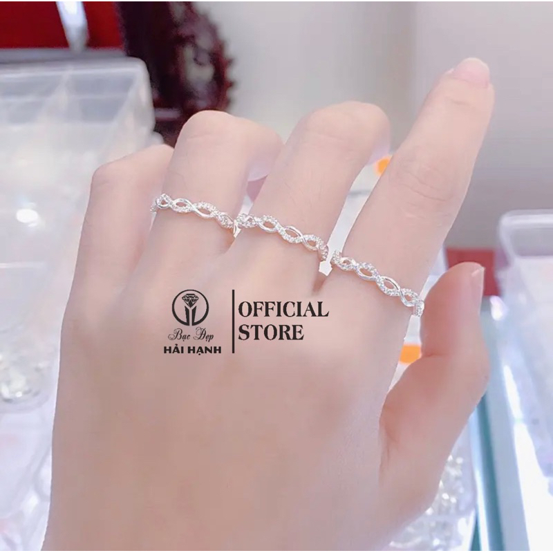 nhẫn đan chéo  bạc ta HHJ