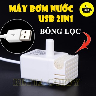 Máy Bơm Nước USB Mini 2in1 có đèn có lọc 2w 3w 5w - Lọc Nước Bể Hồ Cá Cảnh hòn non bộ